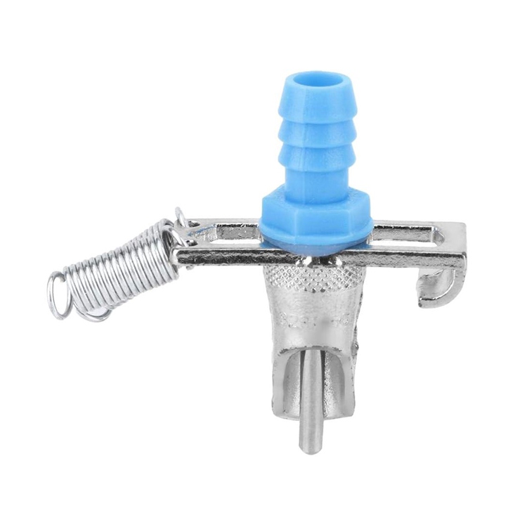 Blue-Head Alloy Nipple Drinker with Dual-Spring Mechanism for Rabbits